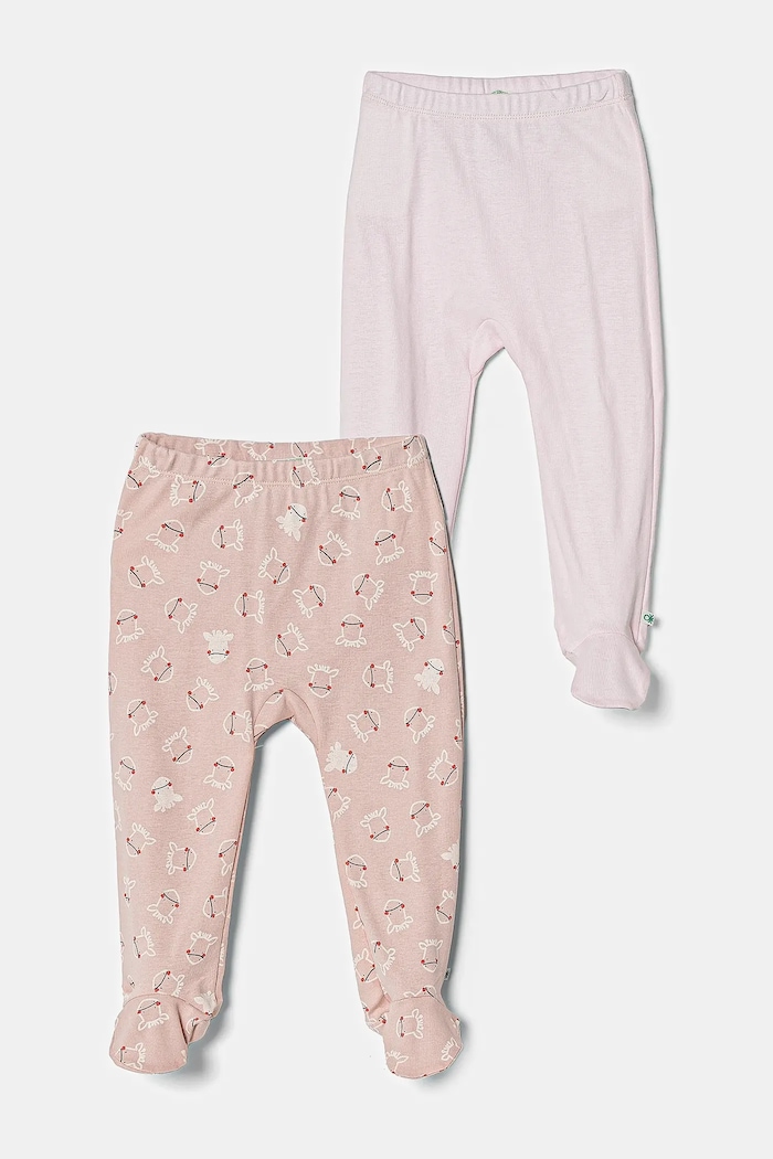 United Colors of Benetton tutina in cotone per neonati pacco da 2 Confezione da 2 rosa 3PWB0F009.W.Seasonal