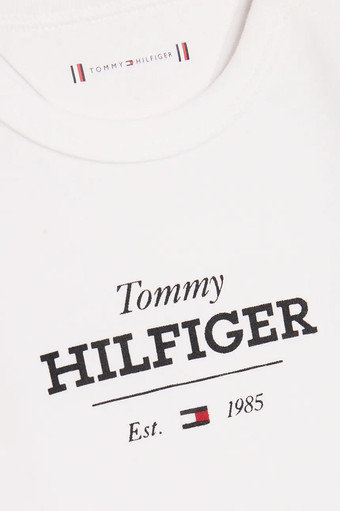 Момче Бебешко боди от памук Tommy Hilfiger KN0KN01974.PPYA бял