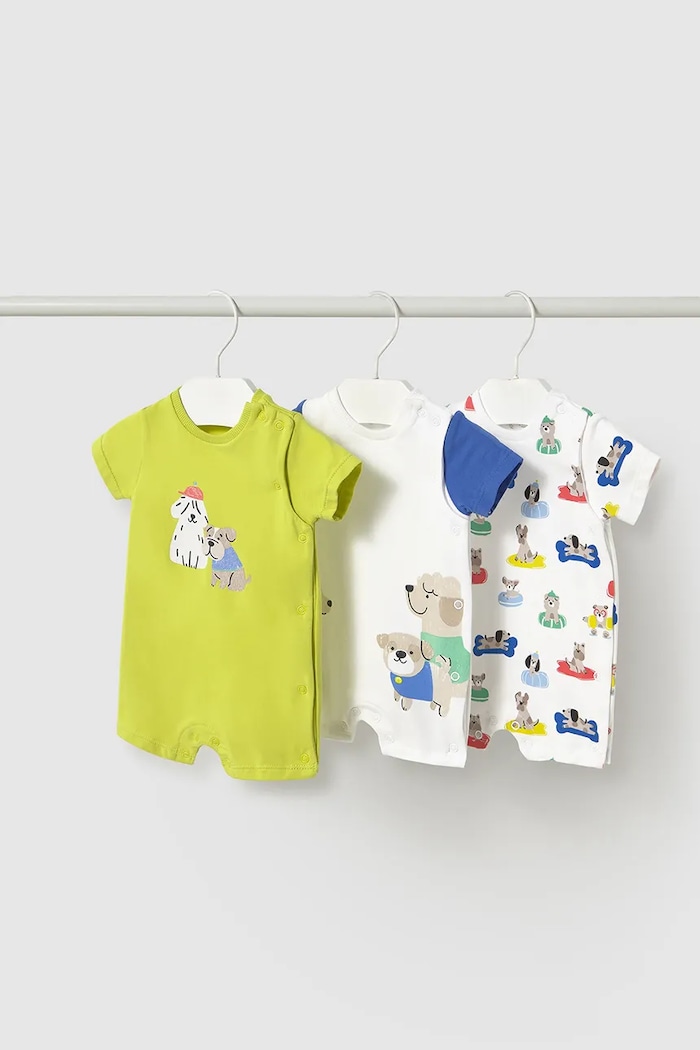 Dětské rampery Mayoral Newborn 3-pack Kojenecký výrobek zelená 1798.1R.Newborn.PPYH