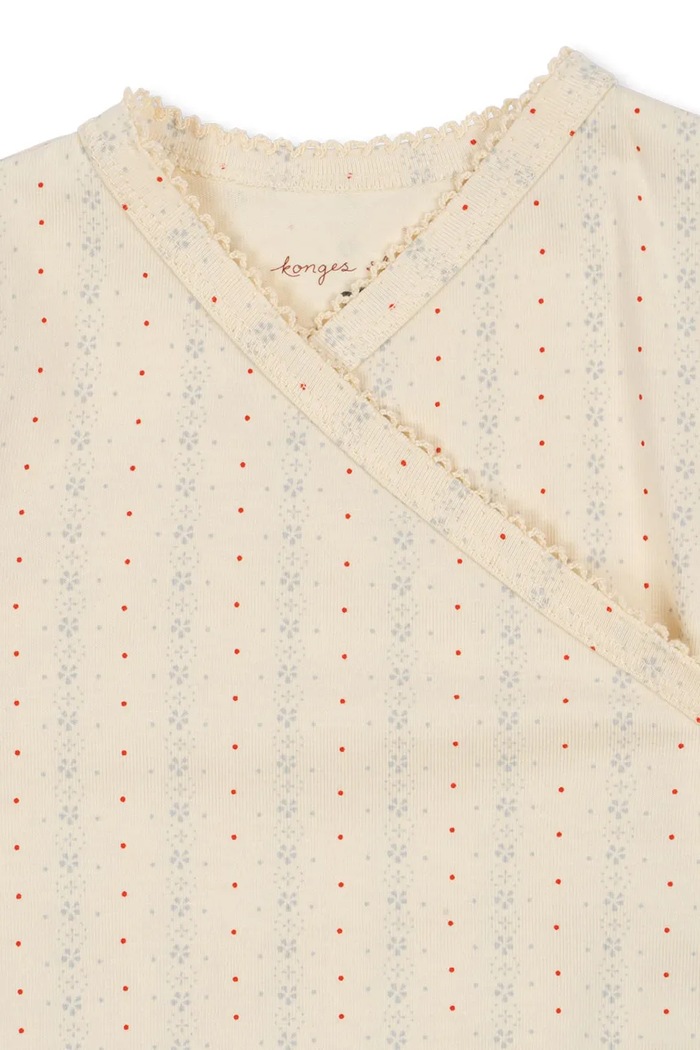 Chłopiec Konges Sløjd śpioszki niemowlęce BASIC NEWBORN ONESIE GOTS KS102246 beżowy