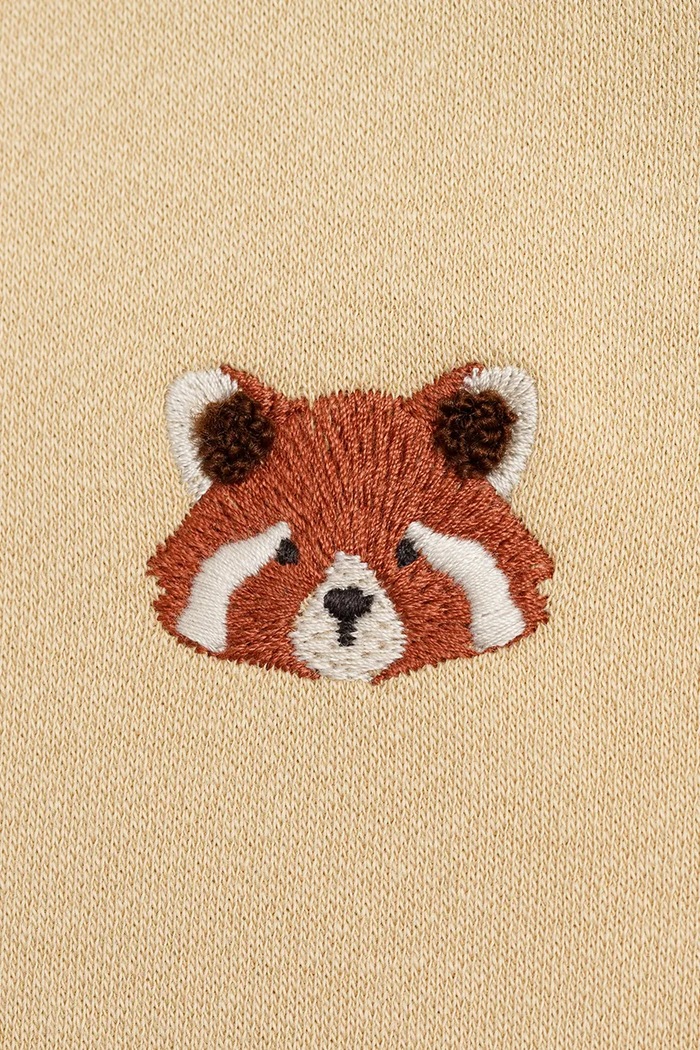 Donsje salopete bebelusi din bumbac Adriaen Playsuit Red Panda bej 3035602