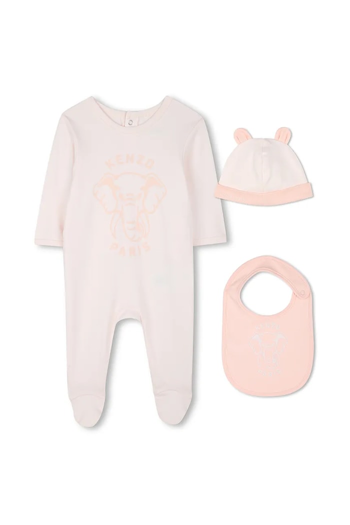 Pamučni kombinezon za bebe Kenzo Kids roza K60866