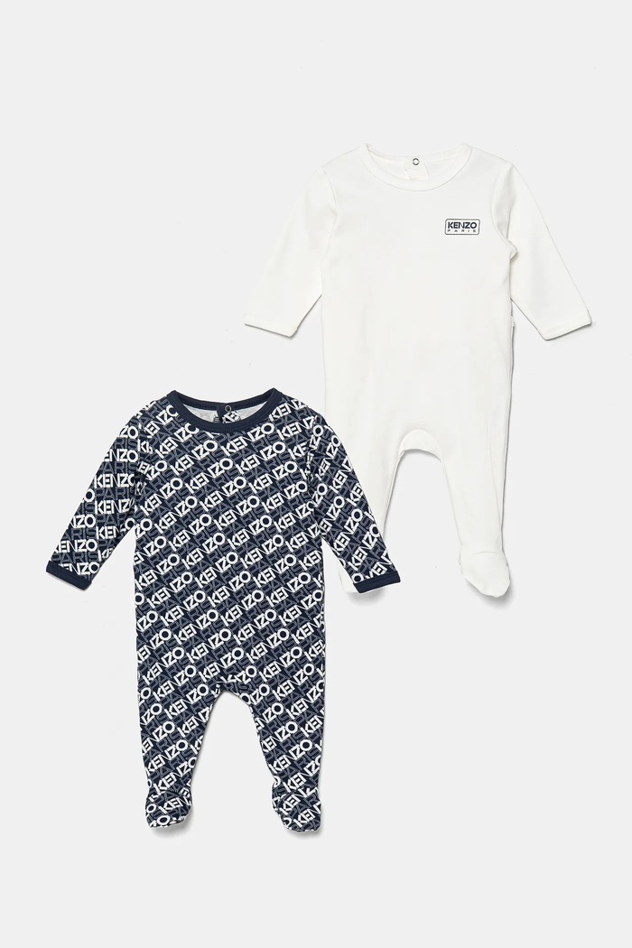 Kenzo Kids śpioszki bawełniane niemowlęce 2-pack 2-pack biały K60872