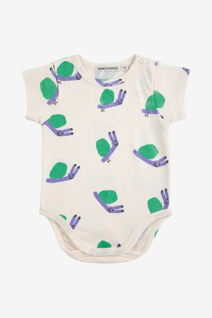 Bobo Choses body niemowlęce Funny Snail Produkt niemowlęcy beżowy 125AB006