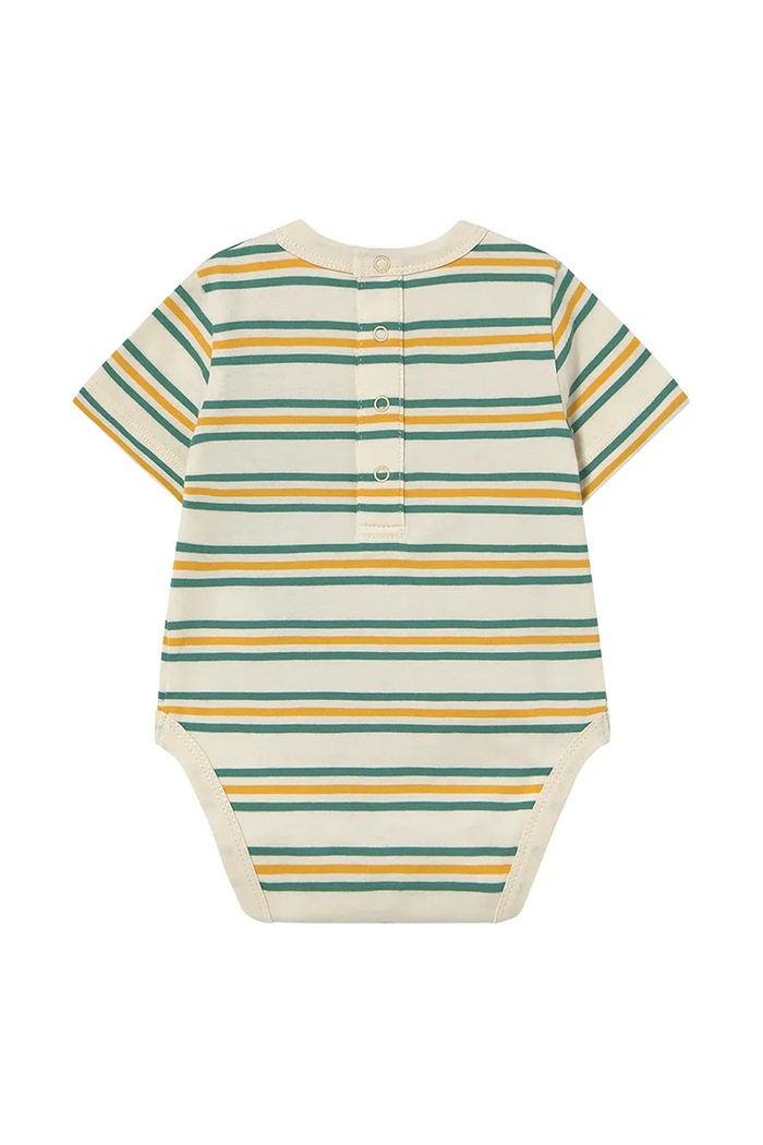 Băieți Tinycottons body din bumbac pentru bebelusi STRIPES MULTICOLOR BODY SS25.124 bej
