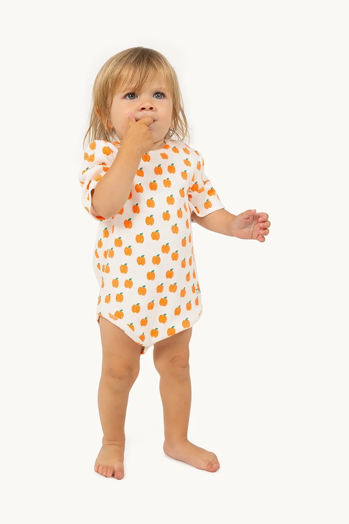 Tinycottons body niemowlęce APPLES RIB BODY Produkt niemowlęcy beżowy SS25.347