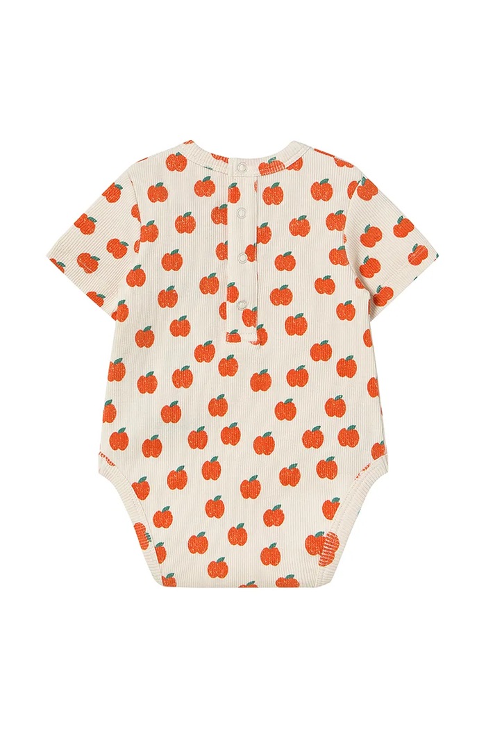 Chłopiec Tinycottons body niemowlęce APPLES RIB BODY SS25.347 beżowy