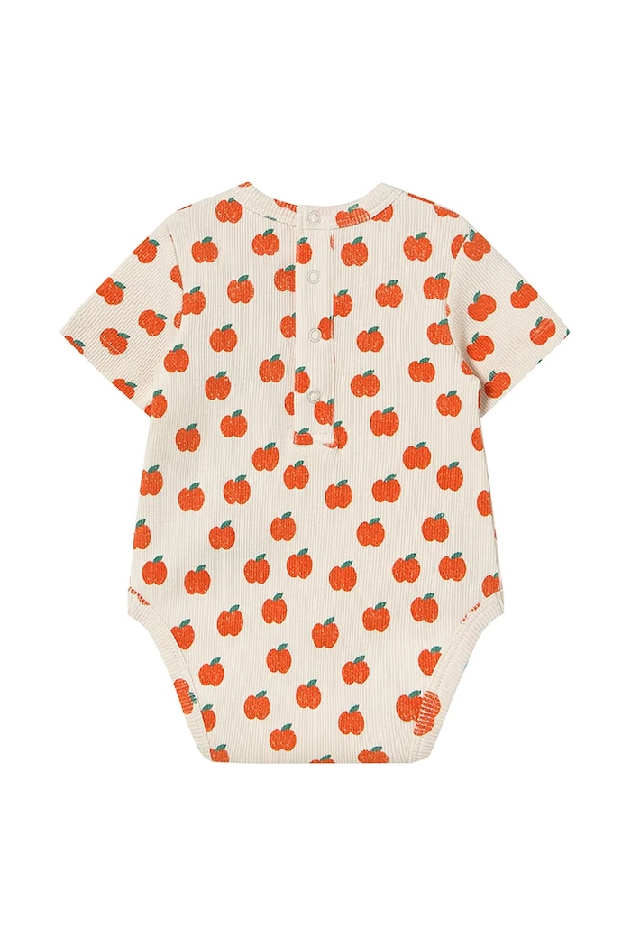 Chłopiec Tinycottons body niemowlęce APPLES RIB BODY SS25.347 beżowy