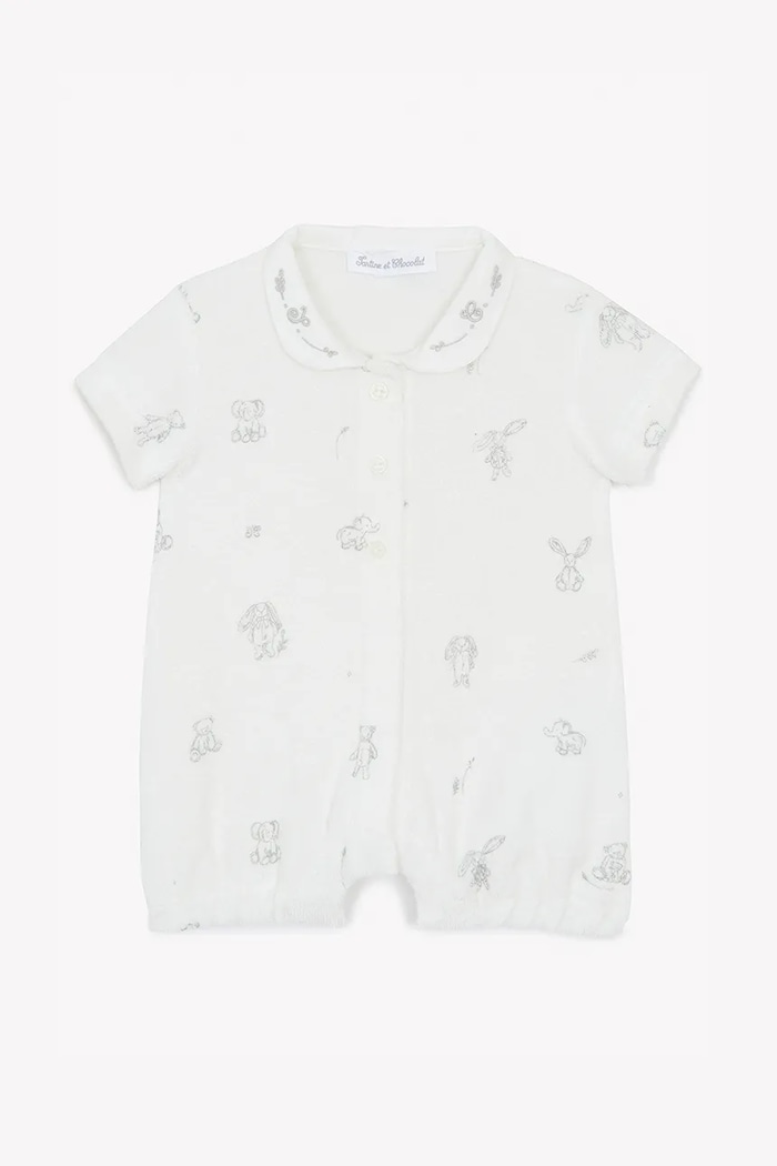 Pamučni kombinezon za bebe Tartine et Chocolat CA33080 bijela SS25