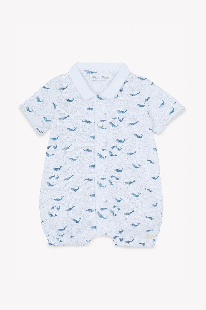 Pamučni kombinezon za bebe Tartine et Chocolat plava CA33070