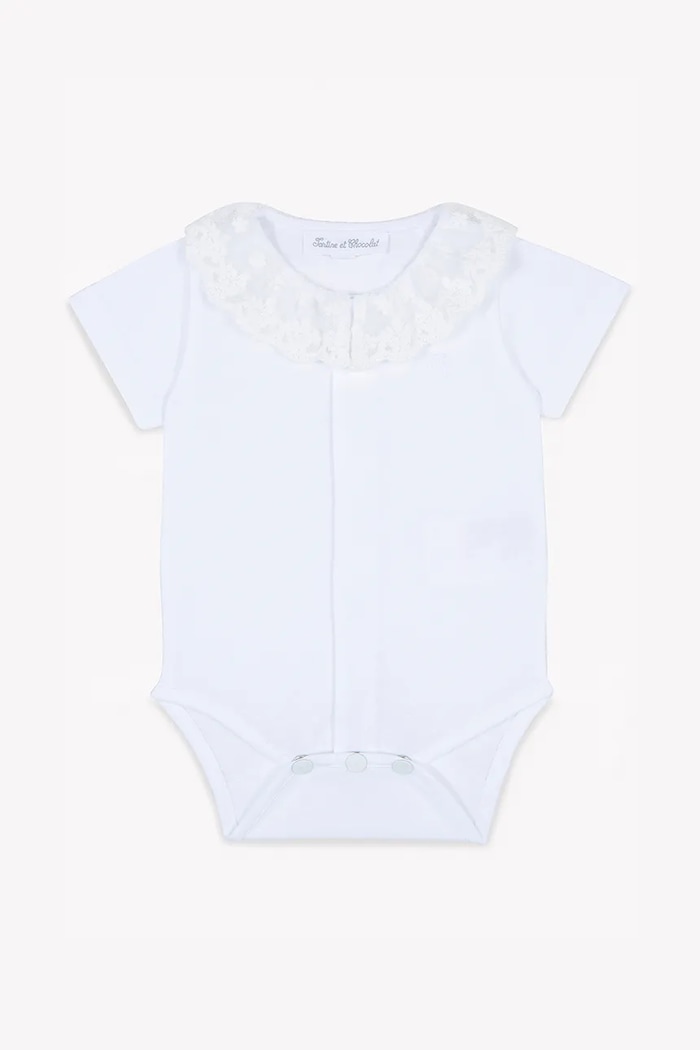 Tartine et Chocolat body din bumbac pentru bebelusi alb CA11000.53.74