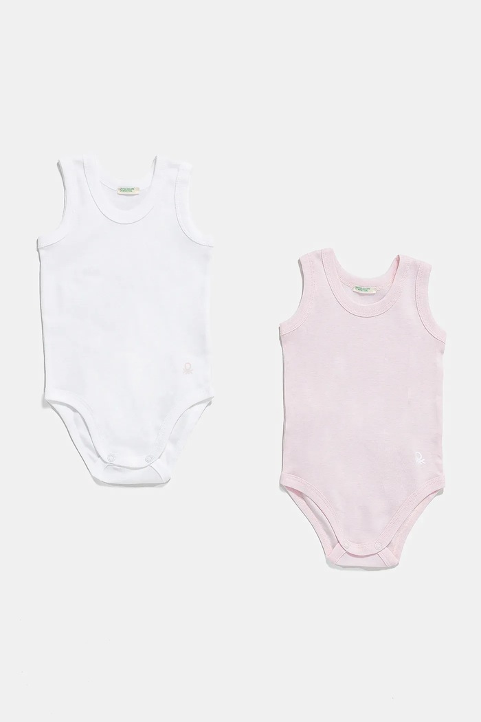 Bavlněné kojenecké body United Colors of Benetton 3-pack Kojenecký výrobek růžová 3GI70B136.W.Reprop.PPYA