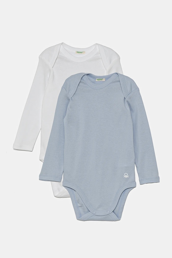 United Colors of Benetton body din bumbac pentru bebelusi 3-pack Produs pentru bebe albastru 3GI70B089.W.Reprop.PPYA