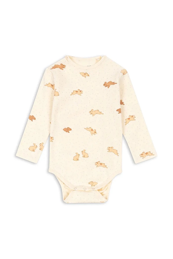 Konges Sløjd body bawełniane niemowlęce MINNIE BODY GOTS Produkt niemowlęcy beżowy KS103559