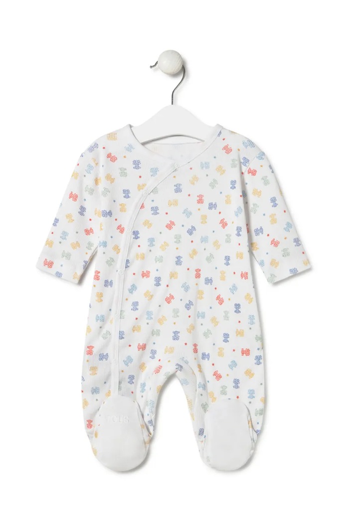 Tous salopetă din bumbac pentru bebeluși Star Produs pentru bebe alb Star.2204