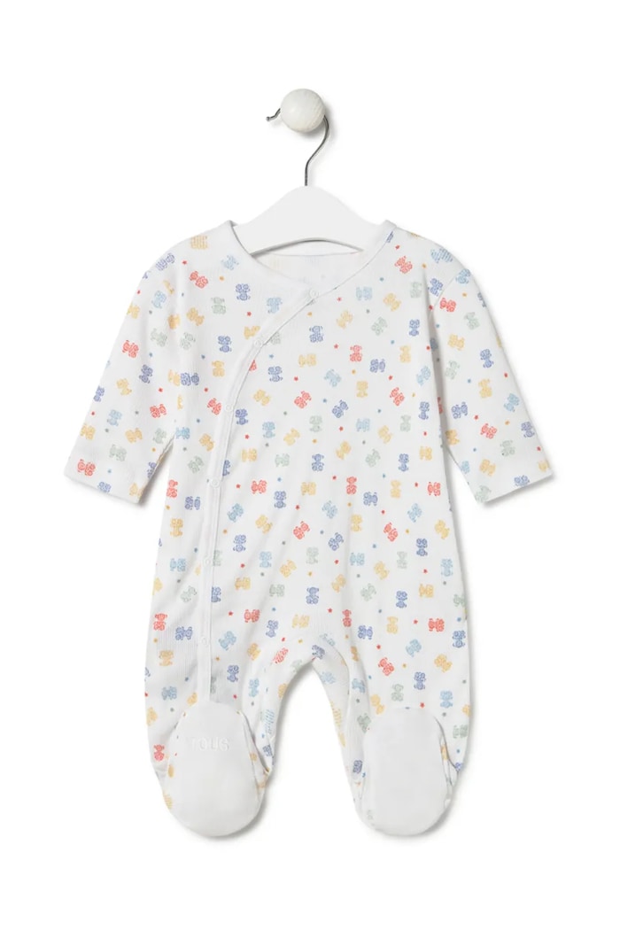 Tous salopetă din bumbac pentru bebeluși Star Produs pentru bebe alb Star.2204