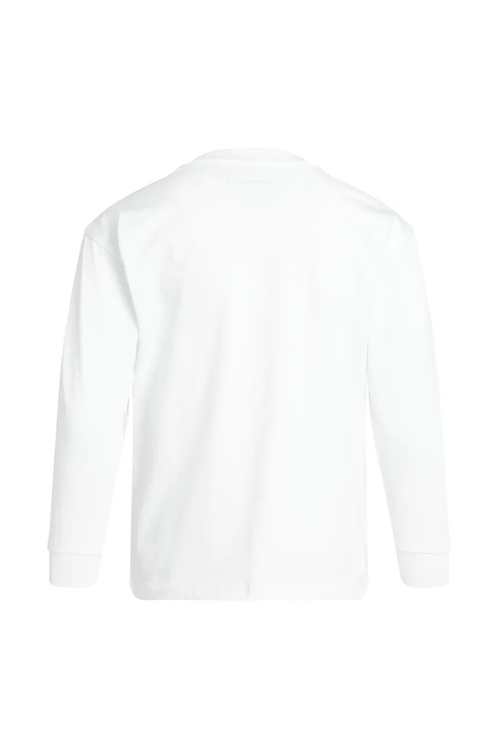 Παιδικό βαμβακερό μακρυμάνικο Calvin Klein Jeans IB0IB02354.PPYA λευκό SS25