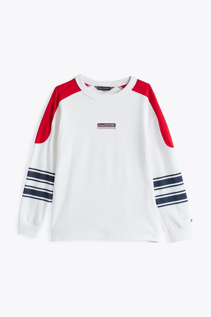 Tommy Hilfiger longsleeve bawełniany dziecięcy KB0KB09361.PPYA biały SS25