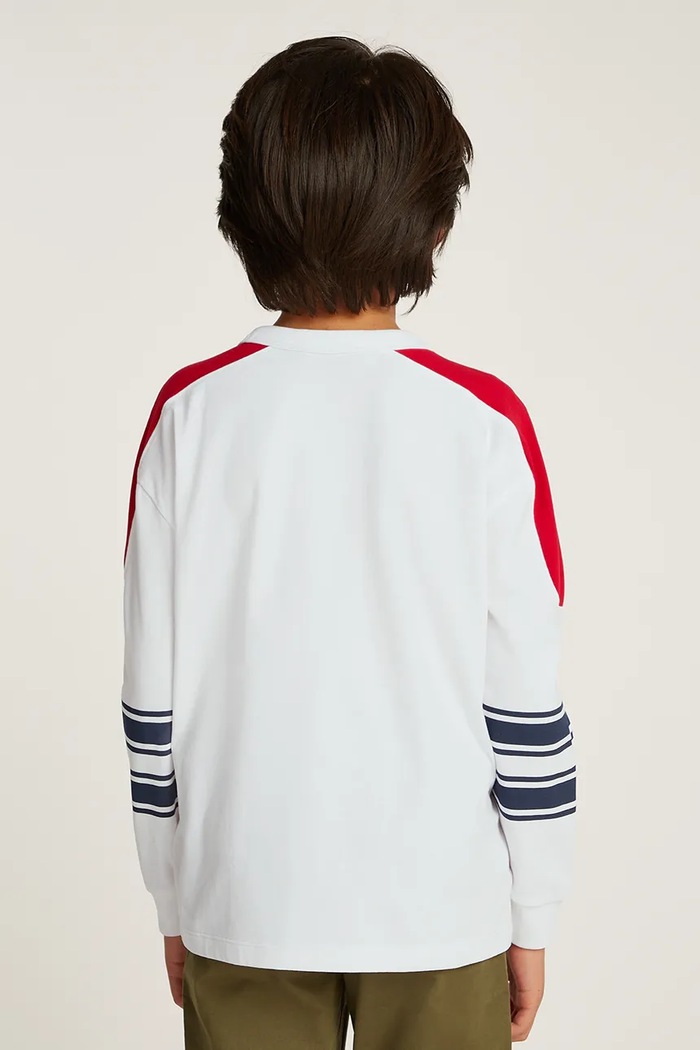Chłopiec Tommy Hilfiger longsleeve bawełniany dziecięcy KB0KB09361.PPYA biały