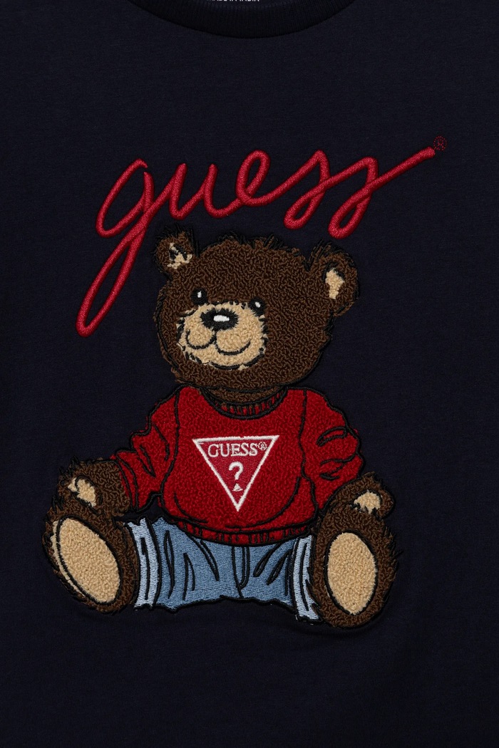Băieți Guess longsleeve din bumbac pentru copii L5RI32.K8HM4.PPYA bleumarin