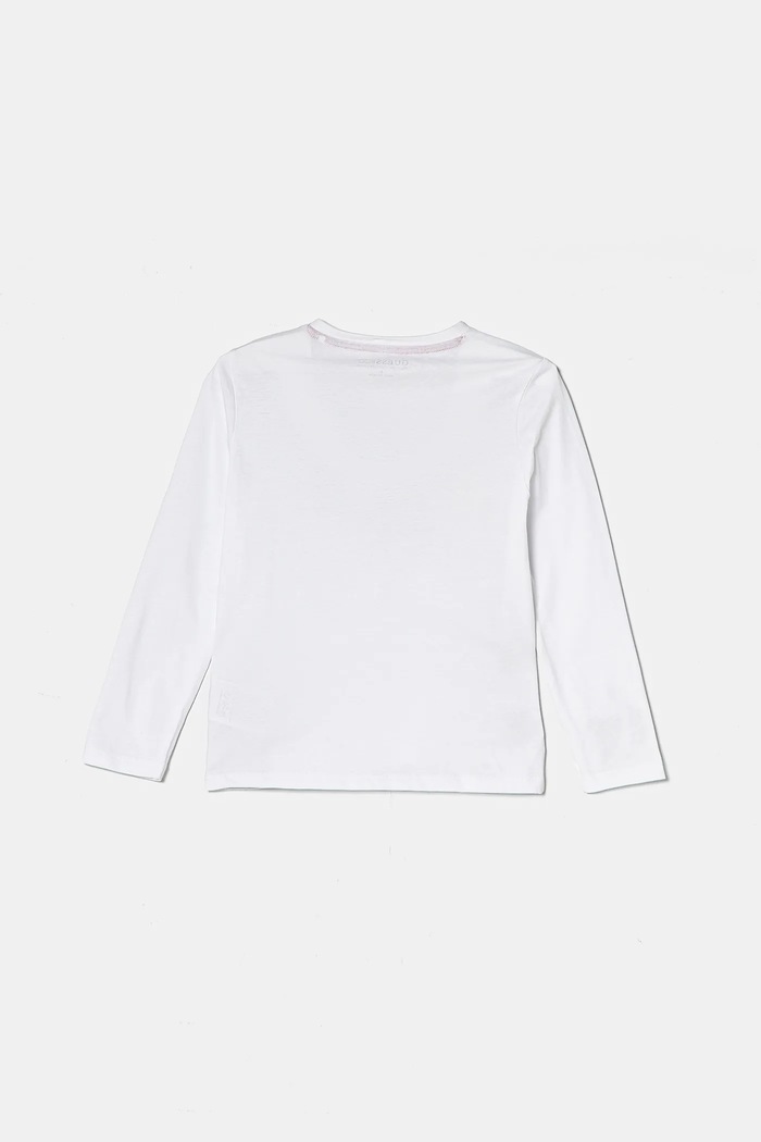 Guess longsleeve bawełniany dziecięcy N5RI01.K8HM4.PPYA biały SS25