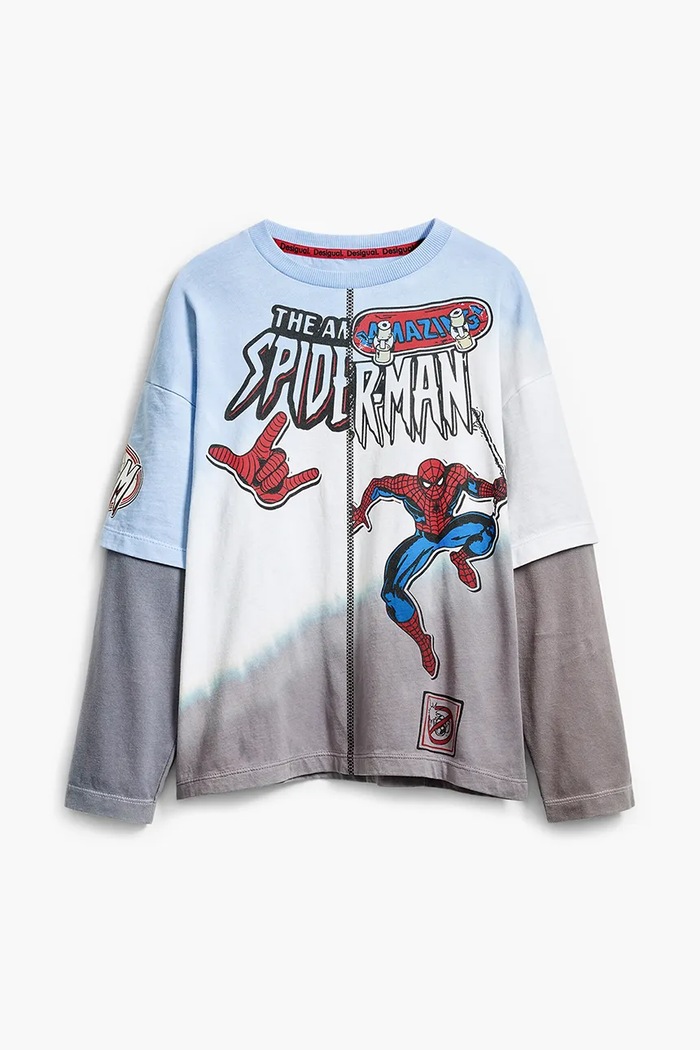 Dječja pamučna majica dugih rukava Desigual 25SBTK05 siva SS25