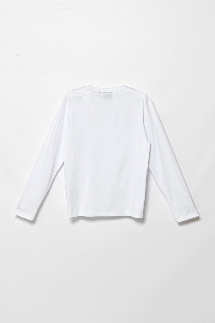 EA7 Emporio Armani longsleeve bawełniany dziecięcy 7B000021.AF10378 biały AW25
