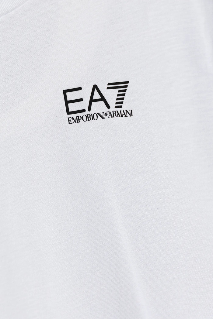 Chłopiec EA7 Emporio Armani longsleeve bawełniany dziecięcy 7B000021.AF10378 biały