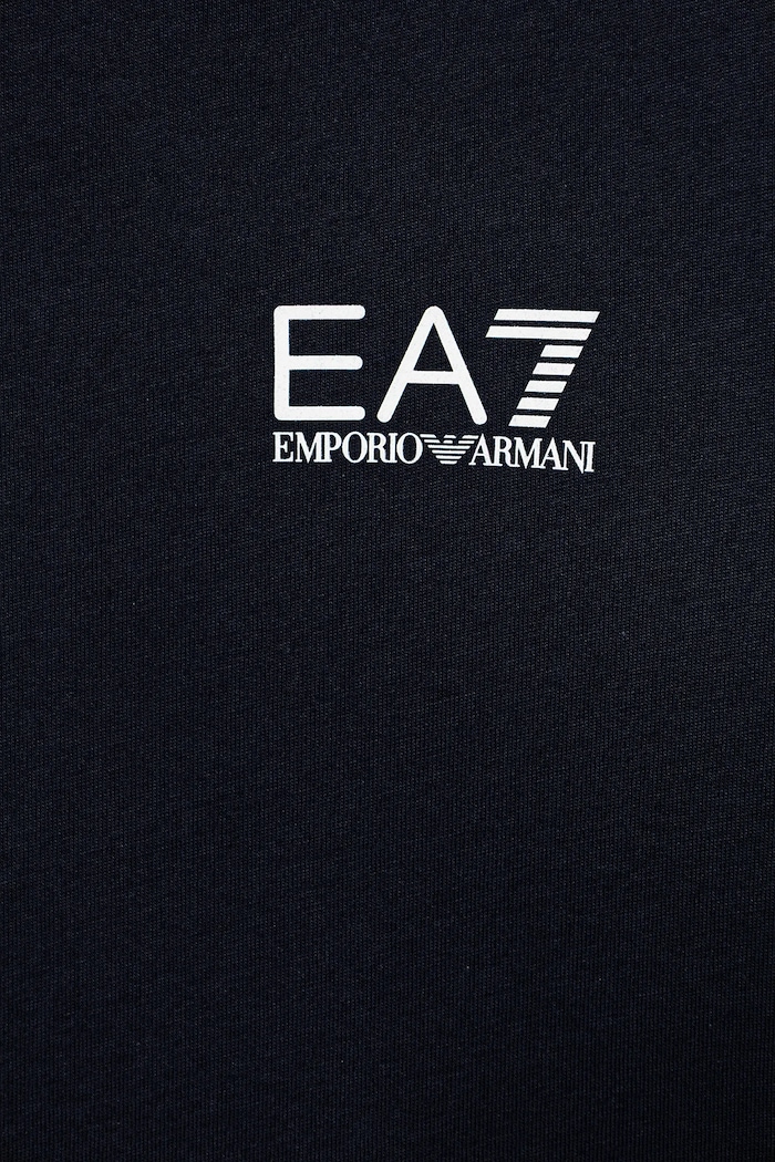 CHLAPEC Dětské bavlněné tričko s dlouhým rukávem EA7 Emporio Armani 7B000021.AF10378 námořnická modř