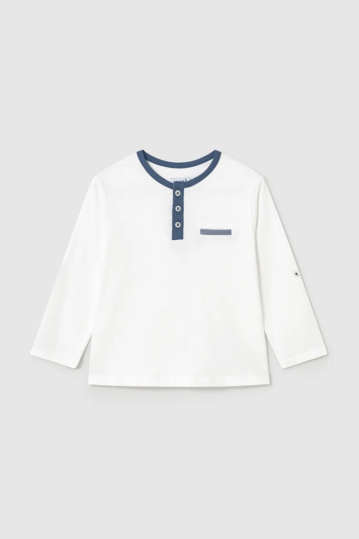 Mayoral longsleeve bawełniany niemowlęcy bawełna niebieski 1067.3A.Baby.PPYA