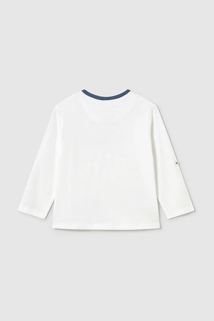 Mayoral longsleeve bawełniany niemowlęcy 1067.3A.Baby.PPYA niebieski SS25