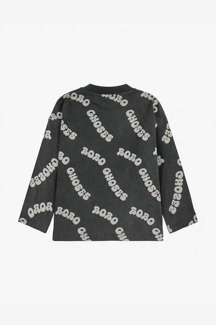 Chłopiec Bobo Choses longsleeve bawełniany dziecięcy Wavy 125AC002 czarny
