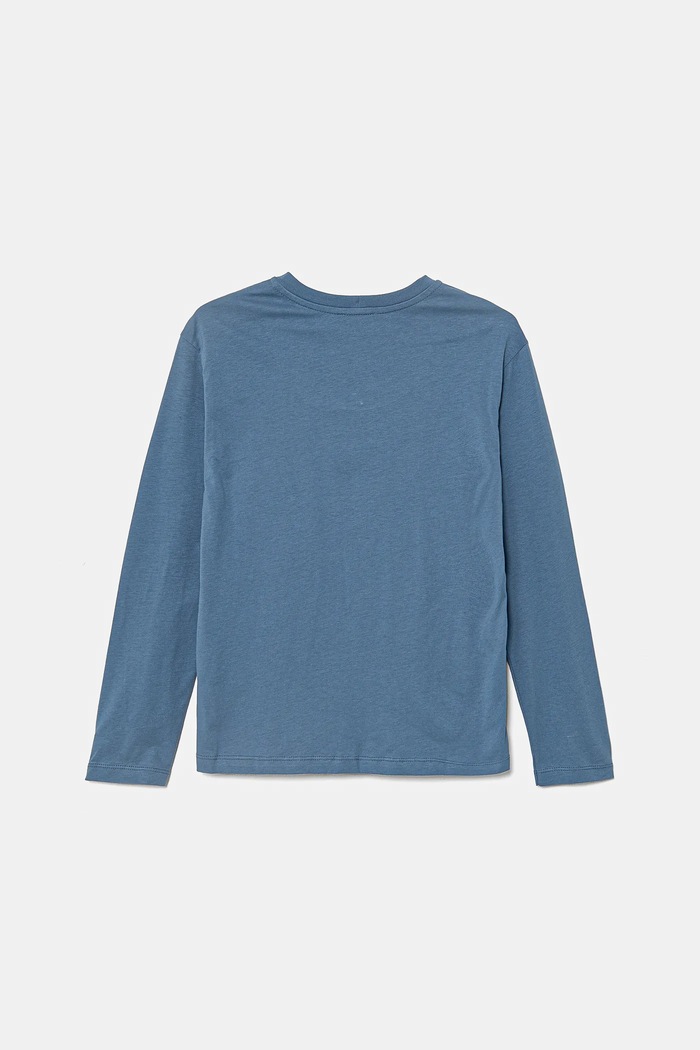 Dětské bavlněné tričko s dlouhým rukávem United Colors of Benetton 35RYC10O9.G.Seasonal modrá SS25