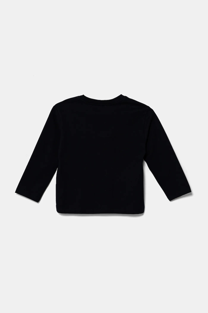 United Colors of Benetton longsleeve bawełniany dziecięcy 35RYG10I6.P.Seasonal granatowy SS25