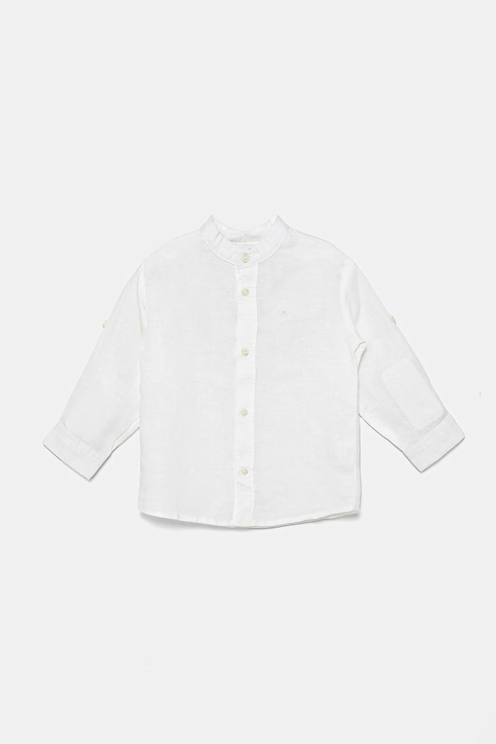 United Colors of Benetton koszula lniana casual biały 5IPVGQ01L.P.Seasonal