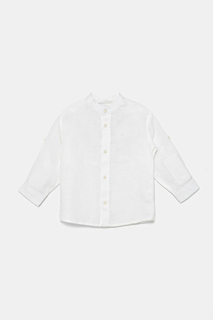 United Colors of Benetton koszula lniana casual biały 5IPVGQ01L.P.Seasonal