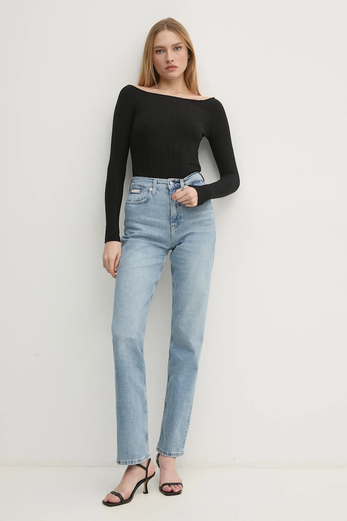 Calvin Klein Jeans Tričko s dlouhým rukávem Calvin Klein Jeans J20J224992 černá SS25