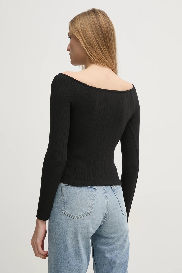 Oblečení Calvin Klein Jeans Tričko s dlouhým rukávem Calvin Klein Jeans J20J224992 černá