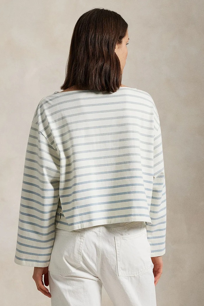 Bavlnené tričko s dlhým rukávom Polo Ralph Lauren 211959103 modrá AW25