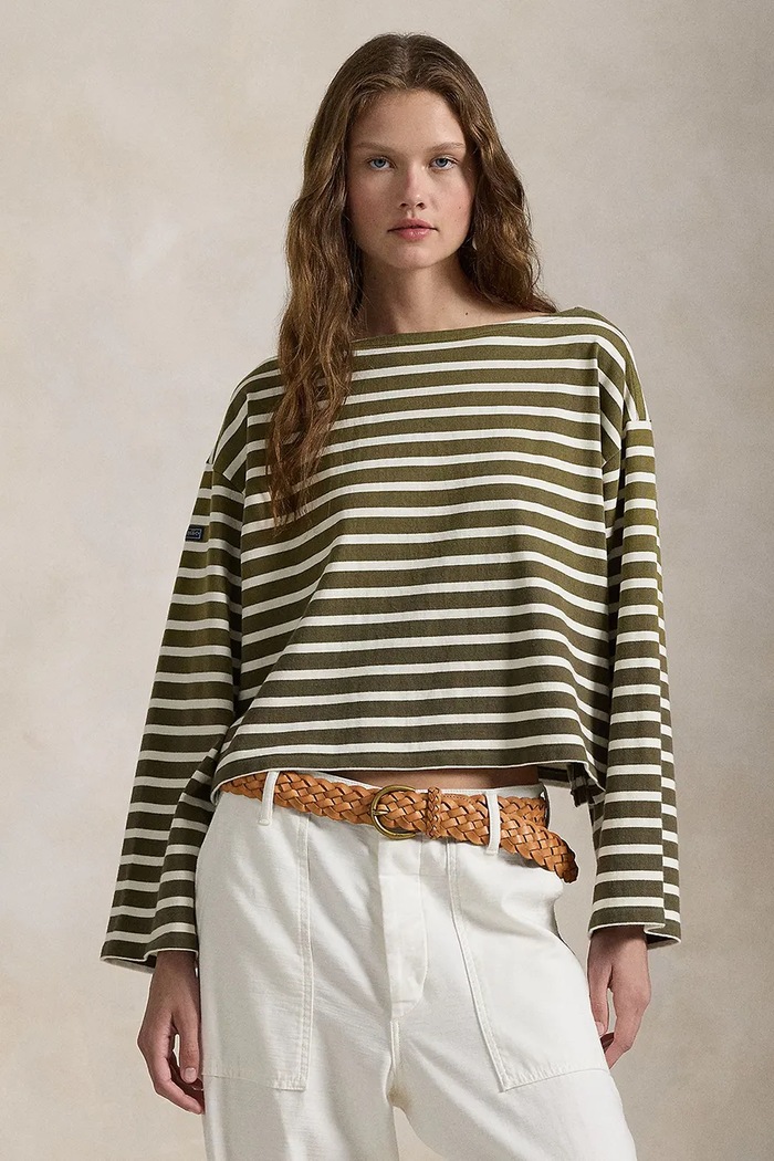 Бавовняний лонгслів Polo Ralph Lauren візерунок зелений 211959103