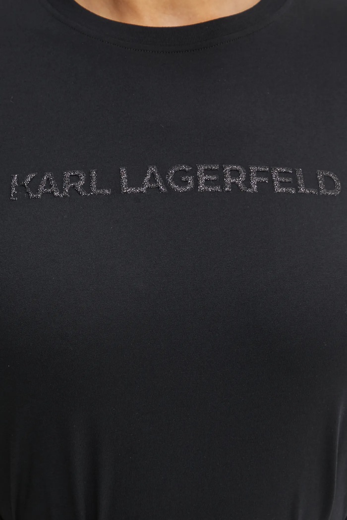 Karl Lagerfeld pamut póló A1W17076 fekete