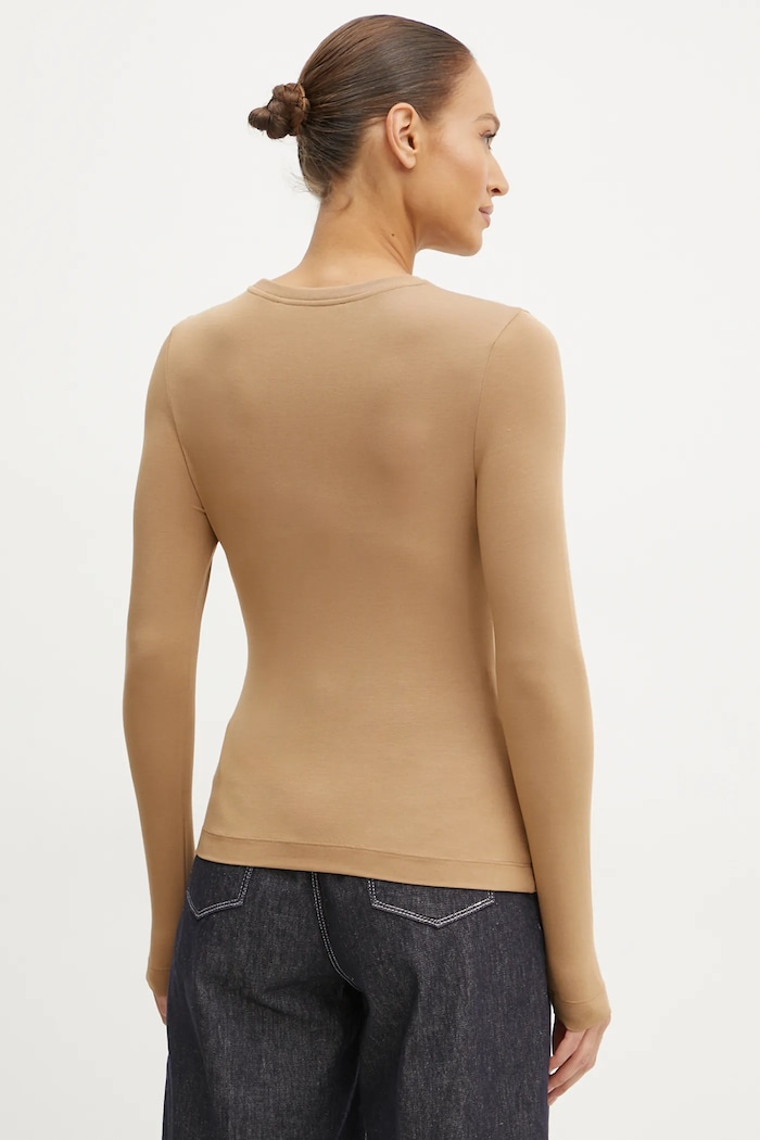 Odzież Karl Lagerfeld longsleeve A1W17081 beżowy