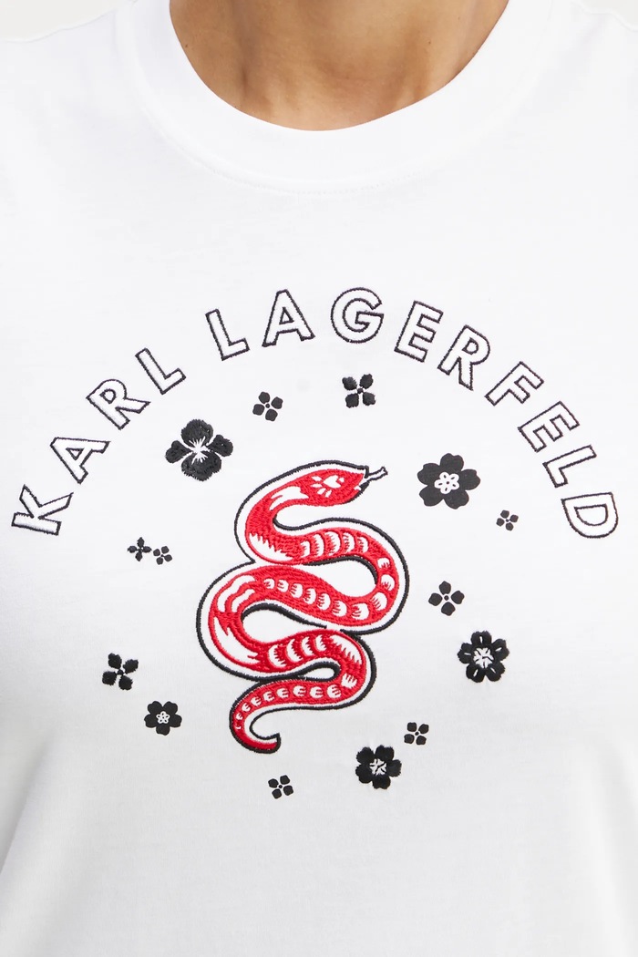 Karl Lagerfeld pamut póló A1W17090 fehér