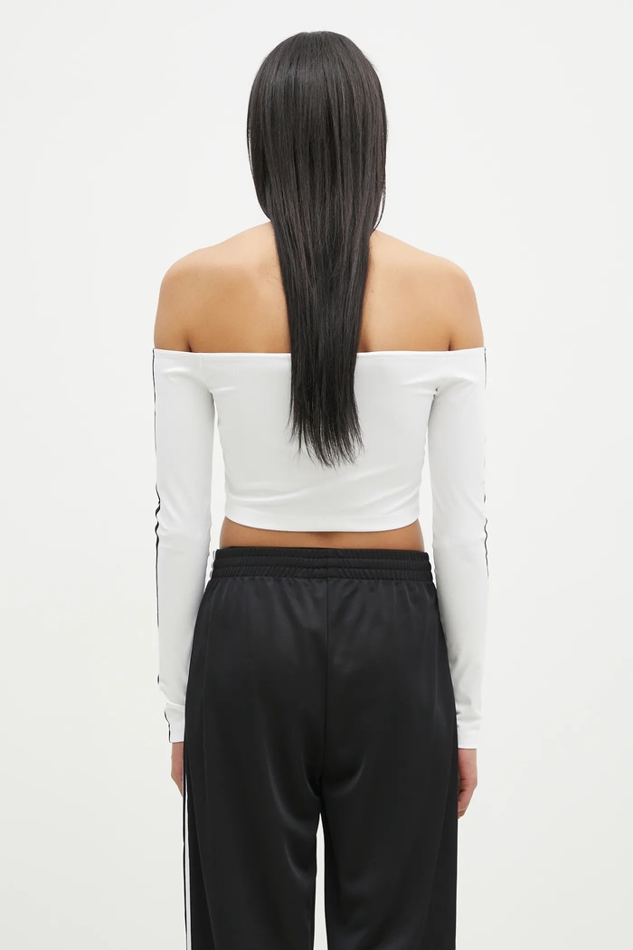Odjeća Majica dugih rukava adidas Originals Off Shoulder JD0275 bijela