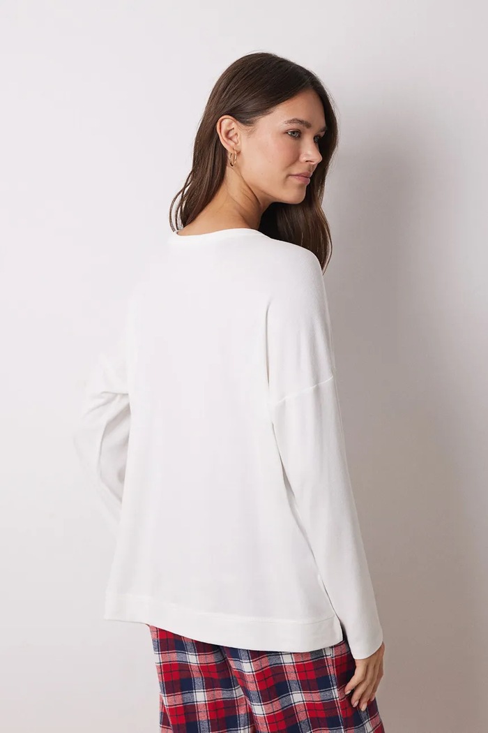 Odzież women'secret Longsleeve piżamowy MIX AND MATCH PERFECT MATCH 3278427 beżowy