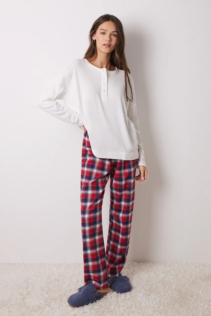 Longsleeve piżamowy MIX AND MATCH PERFECT MATCH women'secret 3278427 beżowy