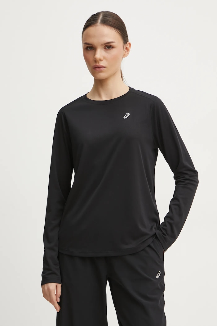 Блуза с дълги ръкави за бягане Asics Core стандартна черен 2012D181