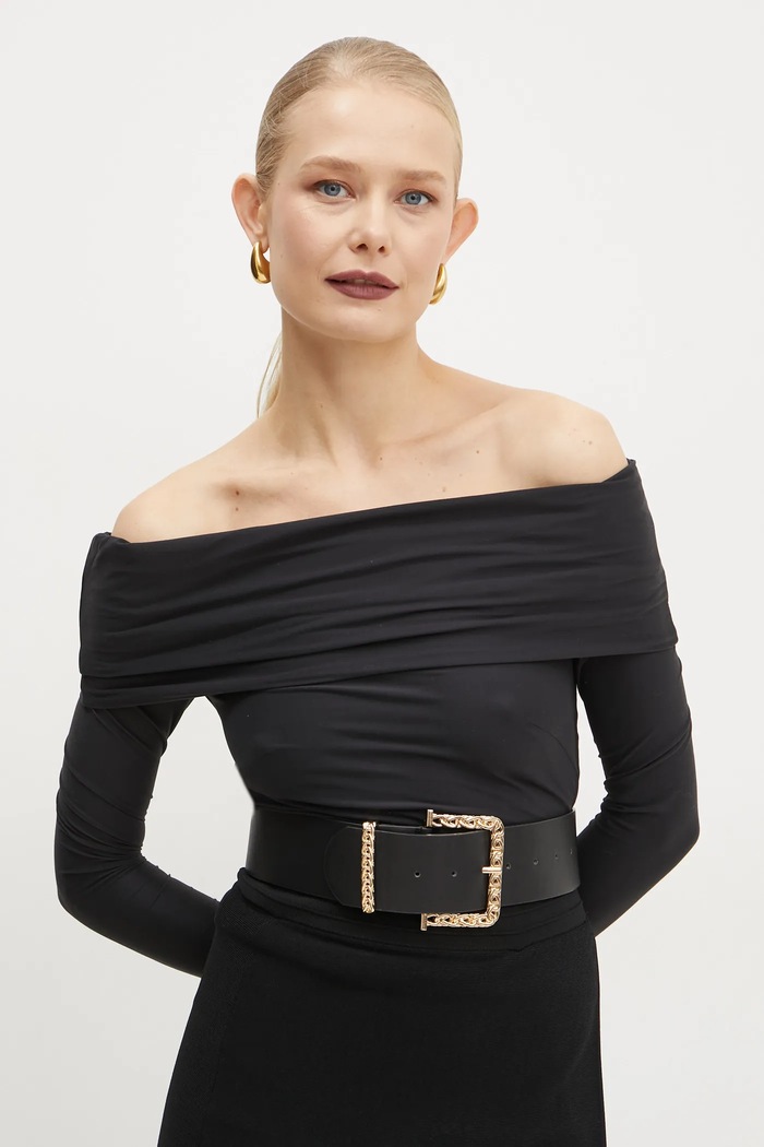 Μακρυμάνικο Guess ABBY slim μαύρο W5RP07.KCDE0
