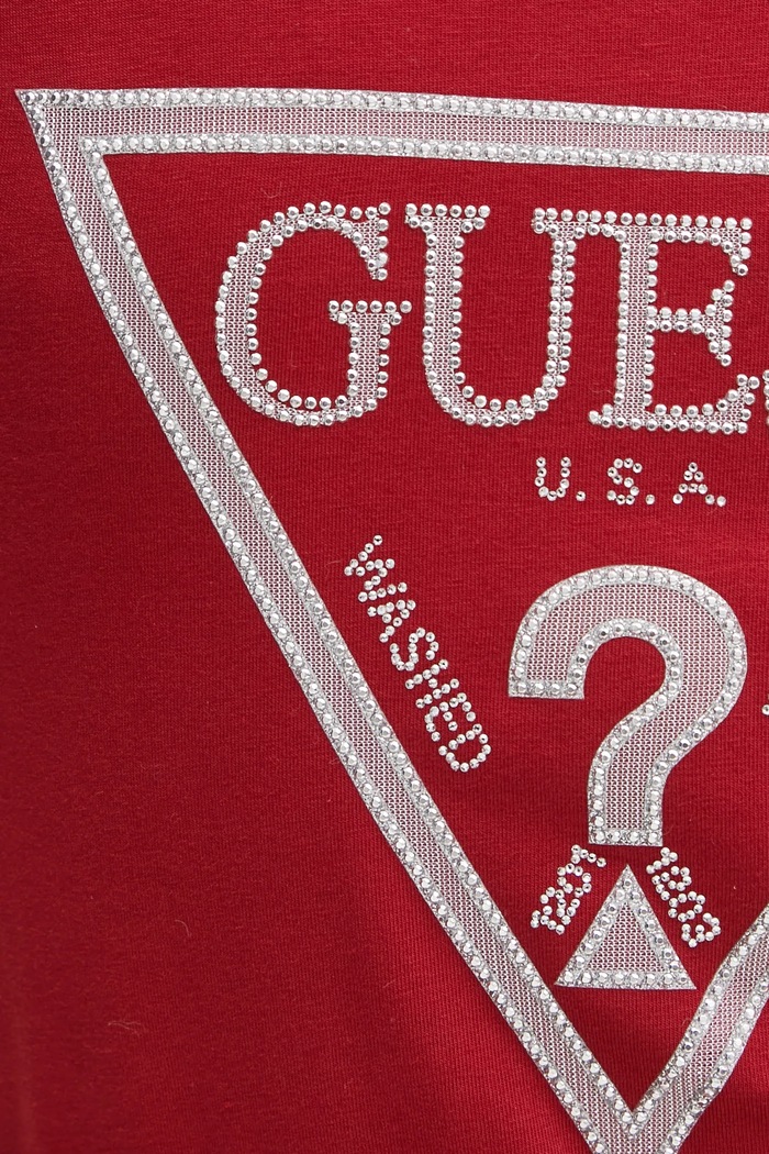 Tričko s dlouhým rukávem Guess W5RI65.J1314 burgundské