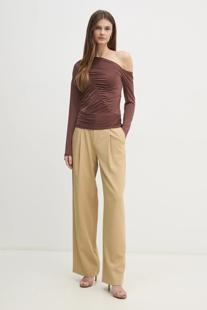 Sisley Bluza 33TXL400X maro SS25